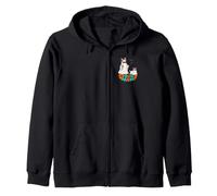 Cute Ghosts Walking Her Ghost Dog Zip Hoodie