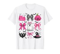 Cute Ghosts with Bow Happy Halloween Costume Day Girls Kids T-Shirt
