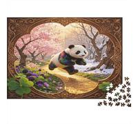 Cute Giant Panda 1000 Piece Jigsaw Puzzle Paper Material for Adults Spring Sakura Forest Relaxation Home Decor Gift nan