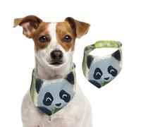 Cute Giant Panda Cotton Dog Bandanas - Washable Cotton Handkerchief Scarf Triangle Bandana for Small Medium Large Dog,Cat, Black