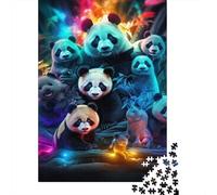 Cute Giant Panda Jigsaw Puzzle for Adults 1000 Piece Jigsaw Puzzle Paper Material Vibrant Light Scene Stress Relief Family Time Gift 52x38cm/1000pcs