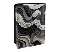 Cute giant panda Passport Holder for Travel - Passport Case for Men & Women Travel Document Organizer Credit Cards Case, Curved Wavy Lines, One Size