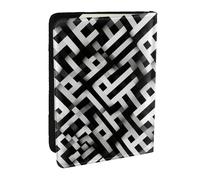 Cute giant panda Passport Holder for Travel - Passport Case for Men & Women Travel Document Organizer Credit Cards Case, Black And White Grid, One Size