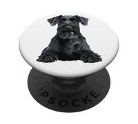 Cute Giant Schnauzer Sitting PopSockets Adhesive PopGrip