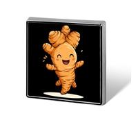 Cute Ginger Root Cute Button Pins Square Badge Cool Personalised Pattern Brooches for Bag Hat