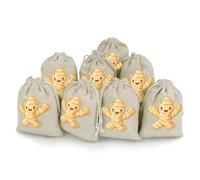 Cute Ginger Root Reusable Gift Bags Drawstring Goody Bag 8Pcs Bunches Pocket Pouch Halloween Christmas Parties Favors Supplies