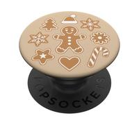 Cute Gingerbread Christmas Cookie Design PopSockets Adhesive PopGrip