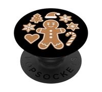 Cute Gingerbread Christmas Cookie Design PopSockets Adhesive PopGrip
