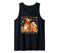 Cute Gingerbread House Decor for Women with Christmas Gnome Tank Top