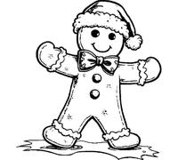 'Cute Gingerbread Man with Christmas Hat' Rubber Stamp - Unmounted Design for Crafting & Scrapbooking, A8 (RS00058978)