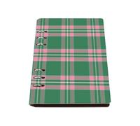 Cute Gingham Notebook A5, Pu Leather Notebooks A5, Lined Paper Spiral Notebook 180Pages/90Sheets, Notepads for Women, Homework Book for Study, Student Essentials University Women Man