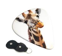 Cute Giraffe 6 Pack Guitar Picks With Holder, Personalized Guitar Plectrums Non-Slip Portable Ukulele Bass Picks 0.71mm For Acoustic Guitar Lovers Gifts