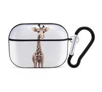 Cute Giraffe AirPods Pro Case Cover with Keychain Ring PC Hard Shell Protective Case for AirPods Pro 2nd for Women Men Generation Easy Open Full Drop Protection Cover Black-Style
