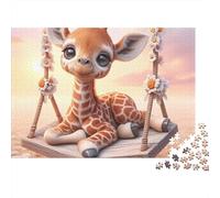 Cute Giraffe Baby 1000 Piece Sturdy Cardboard Classic Jigsaw Puzzle for Adults, Impossible Hard Challenge, Decompression, Ultimate Relaxation Gift 70x50cm/1000pcs