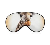 Cute Giraffe Blackout Sleep Eye Mask, Ventilated Fabric, Adjustable Wearing Style, Zero Pressure Sleeping Mask Soft Skin Friendly Eyeshade for Women Men