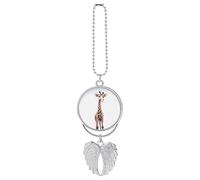Cute Giraffe Car Hanging Ornament Rear View Mirror Pendant Lucky Presents Hanging Ornament Funny Car Pendant for Office Auto Home Decoration Silver-style