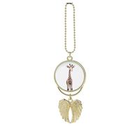 Cute Giraffe Car Hanging Ornament Rear View Mirror Pendant Lucky Presents Hanging Ornament Funny Car Pendant for Office Auto Home Decoration Golden-style
