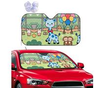 Cute Giraffe Car Windshield Sun Shade Personalized Foldable Auto Front Window Sun Shade Cover Uv Ray Reflector Sun Visor Protector Car Accessories For Car Suv Truck, Keeps Your Vehicle Cool 55x30 Inch