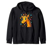 Cute Giraffe Colorful Safari Nursery Design Kids Style Art Zip Hoodie