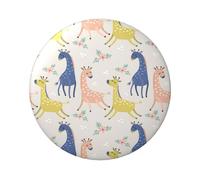 Cute Giraffe Custom 6cm Pin Badge-Iron Tinplate Material,Glossy Laminated,Single Sided Print-for Jackets,Bags