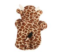 Cute Giraffe Design Dog Hoodie, Warm Winter Jacket for Small Dogs, Comfy Plush Polyester Material, Loose and Stylish Puppy Coat, Hair Protection and Indoor Outdoor Use (M)