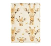 Cute Giraffe Faces Leather Passport and Vaccine Card Holder Combo Travel Documents Organizer Protector Passport Cover Holder Wallet Case for Women and Men Waterproof