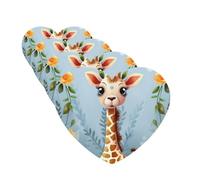 Cute Giraffe Flowers Car Air Fresheners Cards Set of 4 Pieces Personalized Car Fresheners Gifts for Men Women Auto Aromatherapy Tablets Hanging Scented Cards for Wardrobe Bathroom