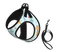 Cute Giraffe Flowers Print Reflective No Choke Pet Vest Harness,Adjustable Soft Padded Dog Harness With Easy Control Handle