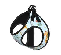 Cute Giraffe Flowers Print Reflective No Choke Pet Vest Harness,Adjustable Soft Padded Dog Harness With Easy Control Handle