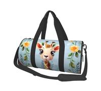 Cute Giraffe Flowers Round Travel Duffel Bag - Large Capacity Durable Carry-On Bag for Vacation, Gym, Short Trips