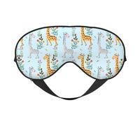 Cute Giraffe Flowers Sleep Mask Night's Sleep Soft Eye Mask Adjustable Strap Works Nap Position Sleeping Aid