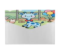 Cute Giraffe Folder Accordion File Organizer Expanding File Folder with 6 Pockets Portable Receipt Paper Bill Document Organizer Letter A4 Size Filing Folder Office Supplies