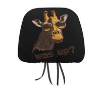 Cute Giraffe Glasses What's Up Novelty Car Headrest Covers Soft Elastic Fabric Seat Rest Cover for SUV Van Truck Sedan