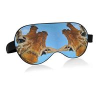 Cute Giraffe Head Against Blue Sky Fine Weather Eye Masks Cover Blocks Light Sleep Mask Shade Cover Blindfold Relaxing Eyeshade Cover with Adjustable Head Strap for Men Women Kids