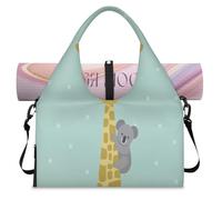 Cute Giraffe Koala Sports Duffel Bag for Women Men Giraffe Weekend Overnight Bag with Shoe Compartment Shoulder Tote Luggage Bag for Yoga Gym Travel