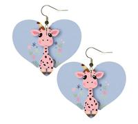 Cute Giraffe Leather Earrings for Women Heart Earring Lightweight Dangle Earrings Jewelry Gifts