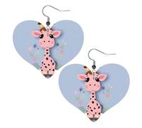 Cute Giraffe Leather Earrings for Women Heart Earring Lightweight Dangle Earrings Jewelry Gifts