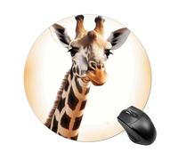 Cute Giraffe Mouse Pad Funny Round Mousepad Anti-Slip Rubber Mouse Mat Laptop Desk Accessories 7.8 X 7.8 Inch for Office and Home Use