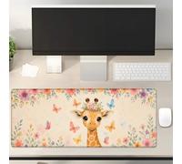 Cute Giraffe Mouse Pad Gifts 31.5" x 11.8", Non-Slip Rubber Base MousePads for Computers Laptop School Office Home Accessories Decor, Mouse Pad, Keyboard Desk Mat