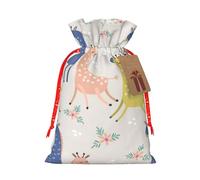 Cute Giraffe Print Drawstring Bags Burlap Gifts Bag With Drawstring Gift Bags For Wedding/Party/Festival/Storage