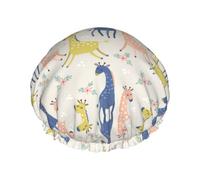 Cute giraffe Print Elastic Band Shower Hat For Hotel Travel Essentials Accessories Cleaning Supplies