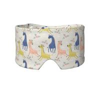 Cute Giraffe Print Sleep Eye and Ear Muffs for Sleeping with Adjustable Strap for Travel Nap Shift Work Office