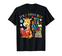 Cute Giraffe Reading Book Day It's A Good Day to Read A Book T-Shirt