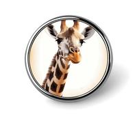 Cute Giraffe Round Badge Personalized Lapel Brooch Lightweight Durable Tinplate Badge for Hat Clothes Backpack Pins Decor, Circular, Aluminum, aluminum alloy