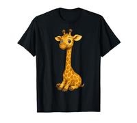 Cute Giraffe Sitting Art Long Neck Jungle Animal Humor T-Shirt