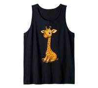 Cute Giraffe Sitting Art Long Neck Jungle Animal Humor Tank Top