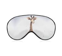 Cute Giraffe Sleep Mask for Women Men, Soft Eye Mask with Adjustable Strap for Sleeping, Light Blocking Travel Blindfold for Nap Comfortable Eye Cover for Home Office