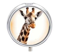 Cute Giraffe Small Pill Box 3 Grids Travel Pill Case Portable Daily Pill Organizer with Anti-Mixing Design Easy to Retrieve Meds for Medication, Vitamin, Supplements