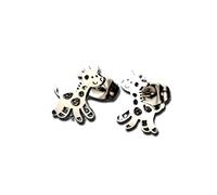 Cute Giraffe Stud Earrings, Black, Silver, Rose Gold, and Gold Options, Stainless Steel, Animal Design - Gift for Giraffe Lovers, .7 inch, Metal, Cubic Zirconia