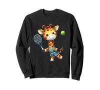 Cute Giraffe Tennis Player Watercolor Safari Animal Sweatshirt